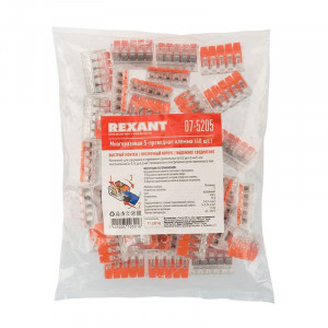 Клемма компактная многоразовая 221-415 5-проводная 0.14-4.0кв.мм 07-5205