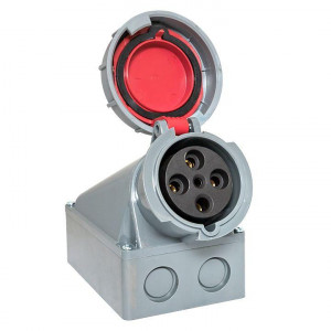 Розетка стационарная наружная 1352 3Р+РЕ+N 63А 380В IP67 PROxima ps-1352-63-380