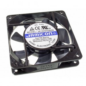 JA1225H2B0N-T, Вентилятор 220В AC, 2250об/мин., 1.73м3/мин, 120х120х25мм, подшипник качения, тип вывода -терминал