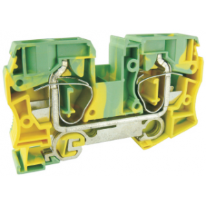Заземляющая клемма UJ5-35JD, Заземляющая клемма, тип фиксации провода: пружинный, номинальное сечение: 35 мм кв., ширина: 16,2 мм, цвет: желто-зеленый, тип монтажа: DIN35