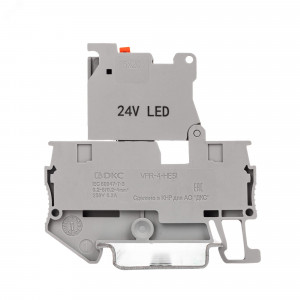 Клемма для предохранителя, зажим push-in, 2 точки подключения, 4 кв.мм, серая VPR-4-HESILED24