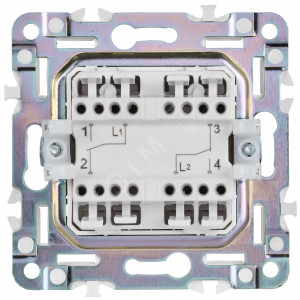 SKANDY Выключатель 2-клавишный проходной 10А SK-V05Sh шампань IEK SK-V22-0-10-K37