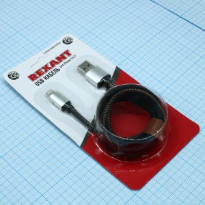 Шнур USB-Lightning, для iPhone,нейлон,1 метр,denim,
