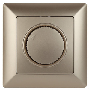 4-401-04 Светорегулятор поворотный, 600Вт 230В, СУ, Solo, шампань (10/100/2500) Б0043399