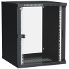 Шкаф LINEA WE 15U 600x600мм дверь стекло черный LWE5-15U66-GF