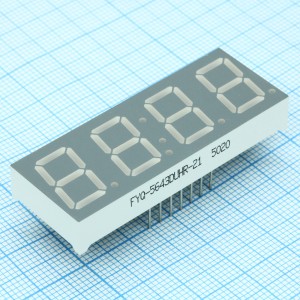 FYQ-5643DUHR-21, 4-х разрядный индикатор 14,2мм/красный/645нм/80-150мкд/ОА