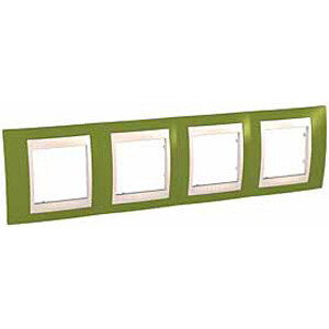 UNICA ХАМЕЛЕОН РАМКА 4-постовая, горизонтальная, БЕЖЕВЫЙ/ ФИСТАШКОВЫЙ C3(+) MGU6.008.566