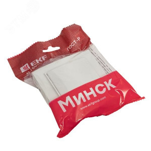 Розетка 1-м СП Минск 16А с заземлением и крышкой белая с защ. штор. Basic ERR16-029-100