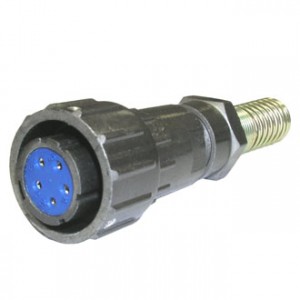 FQ18-5PIN TK, Кабельная розетка, 5 контактов, пружиный хвостовик под кабель 8мм