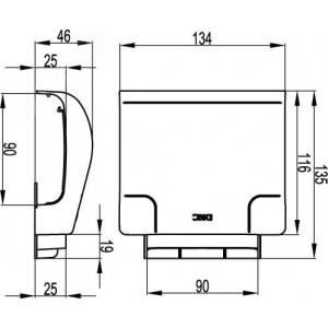 Отвод широкий от каналов 70х22 или 90х25 к 6-мод. коробке 