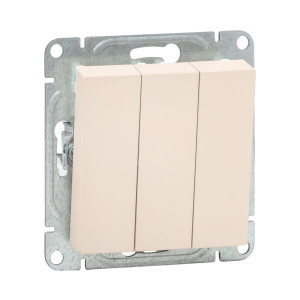 Механизм выключателя, тр-хклавишный, кремовый Эпика EKF UP1-SWI-31