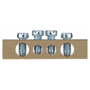 Шина NO-122-01 PEN земля-ноль 6х9мм 4/2 латунная с креплениями по краям Б0047215