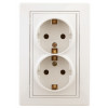 1-205-02 Розетка 2X2P+E Schuko, 16А-250В, IP20, СУ, Plano, сл.кость (10/100/1200)(кр Б0027616