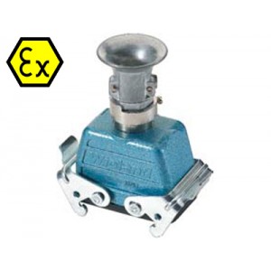 Крышка разъема Ex 99.701.3329.7, Крышка разъема на кабель, типоразмер 6B, взрывозащищита, с уплотнителем, 1 кабельный ввод PG13,5, с разгрузкой на изгиб, IP54, с верхним расположением, с одной защелкой, материал корпуса: цинковый сплав