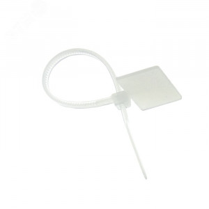 Хомут кабельный 2.5х110 нейл. бел. с маркировочной площадкой (уп.100шт) plc-c-p-2.5x110