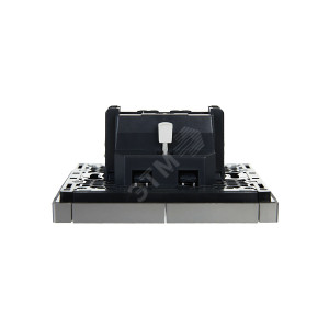 FORTE&PIANO Выключатель 2-клавишный 10А FP505 сталь IEK FP-V20-0-10-1-K46
