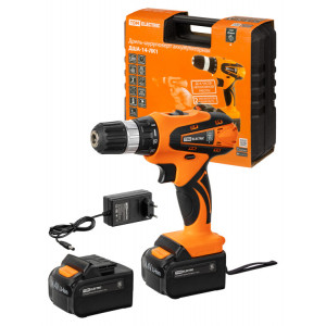 Дрель-шуруповерт акк. ДША-14-ЛК1 14 В, 1,3 А*ч Li-Ion 2 шт, 26 Нм, 0-1400 об/мин, кейс, "Гранит" SQ1030-0203