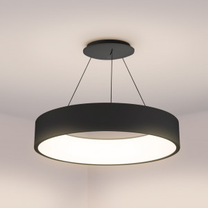 Светильник SP-TOR-RING-HANG-R460-33W Warm3000 (BK, 120 deg) 023393(1), Подвесной светильник 33Вт, черный круглый корпус. Цвет ТЕПЛЫЙ БЕЛЫЙ 3000K, св.поток 1900 лм, CRI(Ra)>80, угол 120°. Размер светильника Ф455x110мм. Максимальная длина подвеса 1200мм. Питание AC220-240V, 33Вт, драйвер встроенный (30-42V, 750mA).