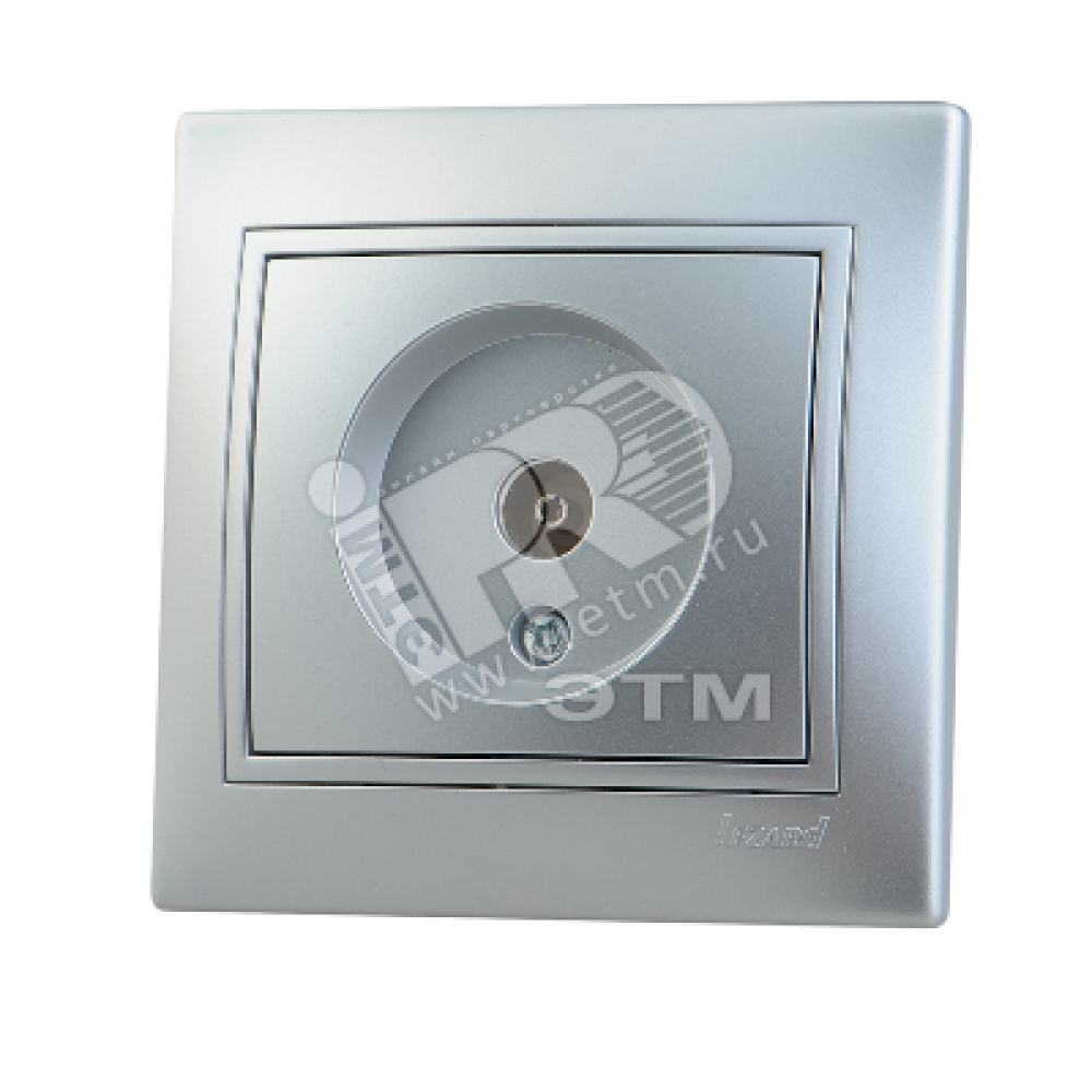 Изображение товара MIRA Розетка телевизионная ТV проходная металлик серый с вставкой 701-1010-129