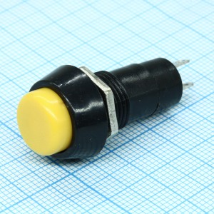 PBS-11A желтый, Кнопка с фиксацией 1А 250В ON-OFF круглая М12