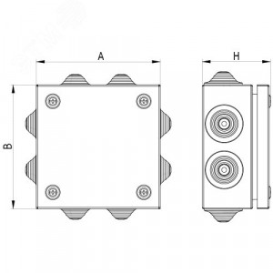 Коробка стальная FS с кабельными вводами и клеммниками IP55 150х150х80мм 5р  450V 10A  6мм.кв. FSB31506