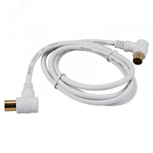Шнур TV Plug - TV Jack 1.5м угловой бел. 18-0022
