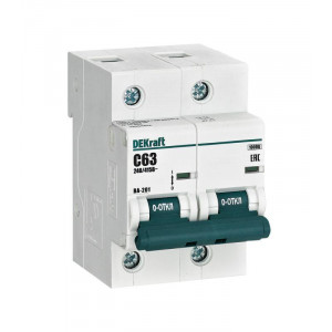 Dekraft Автоматический выключатель 2Р 63А х-ка С ВА-201 10кА
