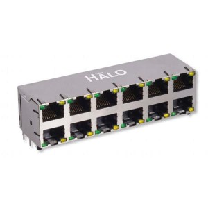 HCJ26-804SK-L12, Модульные соединители / соединители Ethernet Shielded 2X6 Stacked RJ45 G/Y LED