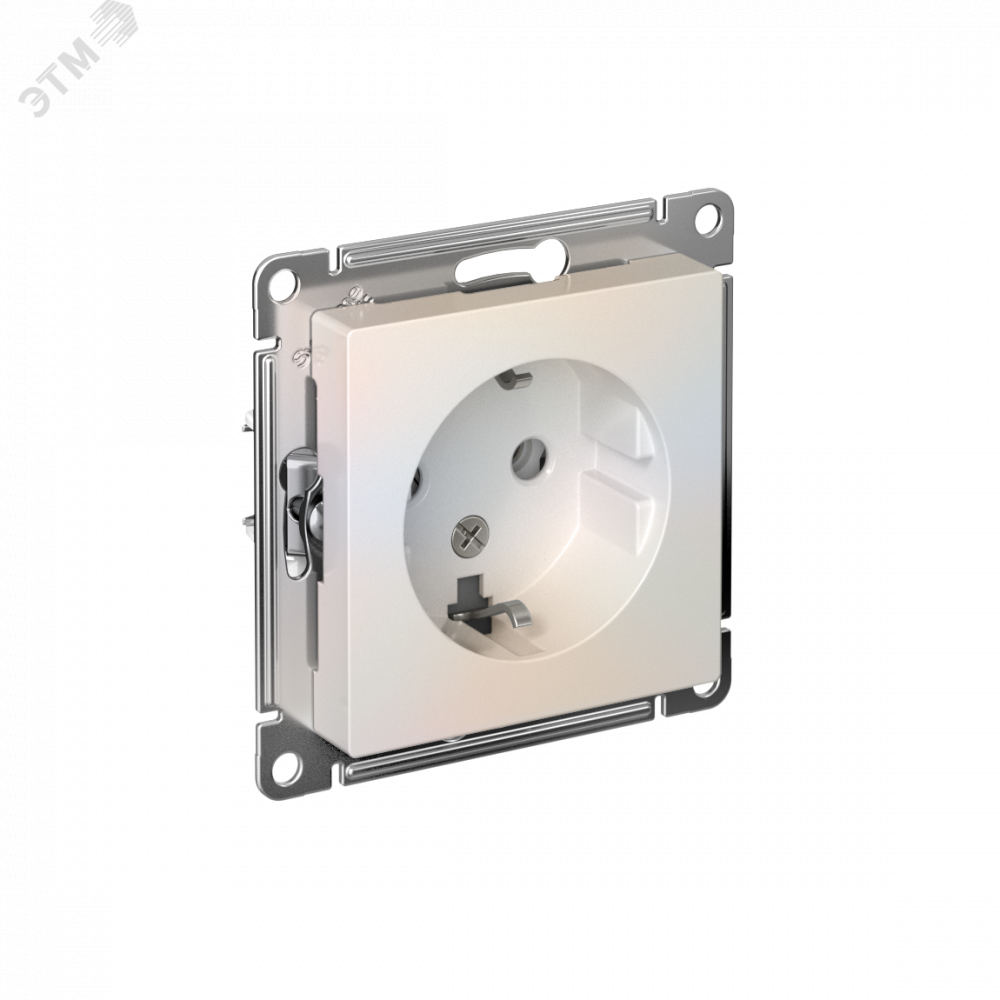 Изображение товара Розетка 1-м СП AtlasDesign 16А IP20 с заземл. механизм жемчужной серии