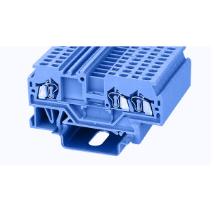 WS1.5-TW-01P-12-00Z(H), Проходная клемма, 3 тип фиксации провода: тип фиксации провода: пружинный, номинальное сечение: 1.5 мм кв., 18A, 800V, ширина: 4 мм, цвет: синий, тип монтажа: DIN35