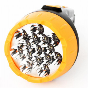 Фонарь аккумуляторный LED3815 15LED 2 режима аккум. SLA 220В пластик. черн./желт. (кор.) 9217