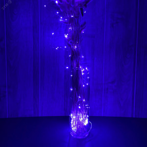 Гирлянда светодиодная на батарейках 3AA (не в/к) Роса 10м 100 светодиодов Фиолетовый свет ULD-S1000-100/SCB/3AA PURPLE IP20 DEW Провод медный UL-00007187