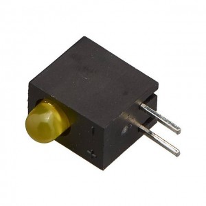 L-710A8CB/1YD, Светодиод 3мм с держателем/желтый/588нм/6-15мкд/50°