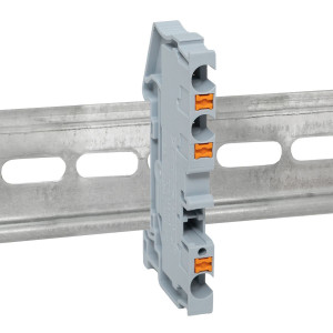 Клеммная колодка пружинная 4 Push-in 3 вывода серая