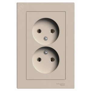 Розетка 2-м. AtlasDesign 16А без заземл. в сборе песочн. SE ATN001220