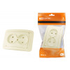 Розетка двойная 2П 10А c защитными шторками сл. кость 