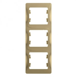 Рамка 3-м Glossa вертикал. титан SE GSL000407