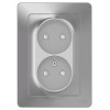Розетка 2-м СП Blanca 16А IP20 250В без заземл. защ. шторки алюм. SE BLNRS000123