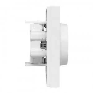 Механизм розетки двойной, 16А, с заземлением, без шторок, с рамкой, белый Эпика EKF UP1-SOW-210