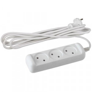 Удлинитель 3х5м без заземл. 10А IP20 U-3-5m-2х1 ПВС 2х1 Б0028356