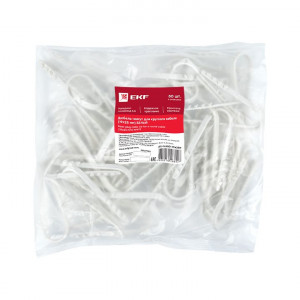 Дюбель-хомут d19-25мм для круглого кабеля бел. (уп.50шт) PROxima plc-ncs50-19x25w