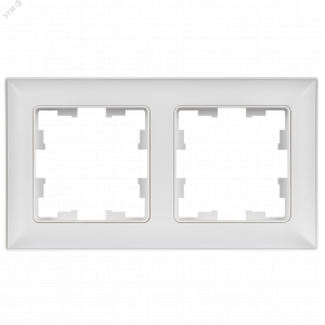 BRITE Рамка 2-местная РУ-2-БрАБ арктический белый/белый IEK BR-M22-12-K91