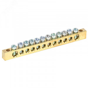 Шина PEN «земля-ноль» 6х9 мм 12/2 (12 групп/крепеж по краям) 11-2368