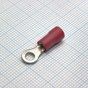 RV1.25-3.7M  Red, наконечник кабельный кольцевой с изоляцией d=3.7мм, сеч. пров.0.5-1.5мм2