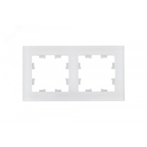 ATLASDESIGN NATURE 2-постовая РАМКА, НАТУРАЛЬНОЕ СТЕКЛО, БЕЛЫЙ (2шт) C2 ATN360102