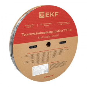 Термоусаживаемая трубка ТУТ нг 6/3 черная рулон PROxima tut-6-b