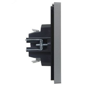 FORTE&PIANO Выключатель 1-клавишный проходной с индикацией 10А FP504 сталь IEK FP-V12-1-10-1-K46