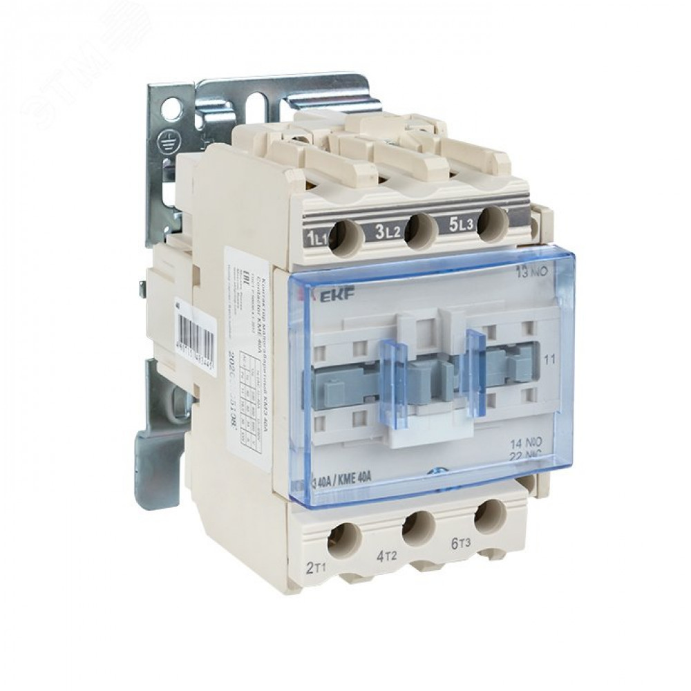 Изображение товара Контактор КМЭ 40А кат. 380В AC 1НО+1НЗ модель ctr-s-40-380