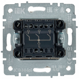 Выключатель 3-кл. СП BRITE ВС10-3-0-БрБ 10А бел. BR-V30-0-10-K01