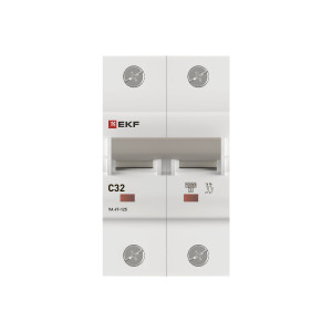 Автоматический выключатель ВА 47-125 2P 32А (C) 15кА PROXIMA EKF mcb47125-2-32C